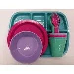 24 pc Kids Dinner Set by Mainstays, BPA free, Microwave/dishwasher safe, toddler snack/meals, mixed colors