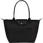 Longchamp 'Medium 'Le Pliage Green' Nylon Tote Shoulder Bag, Black