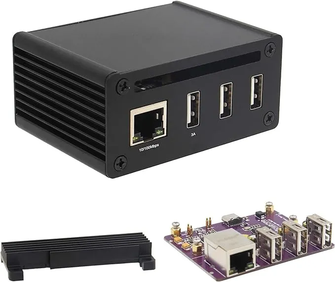 for Raspberry Pi Zero 2 W Case Heatsink, M200-K Gigabit Ethernet Expansion Board