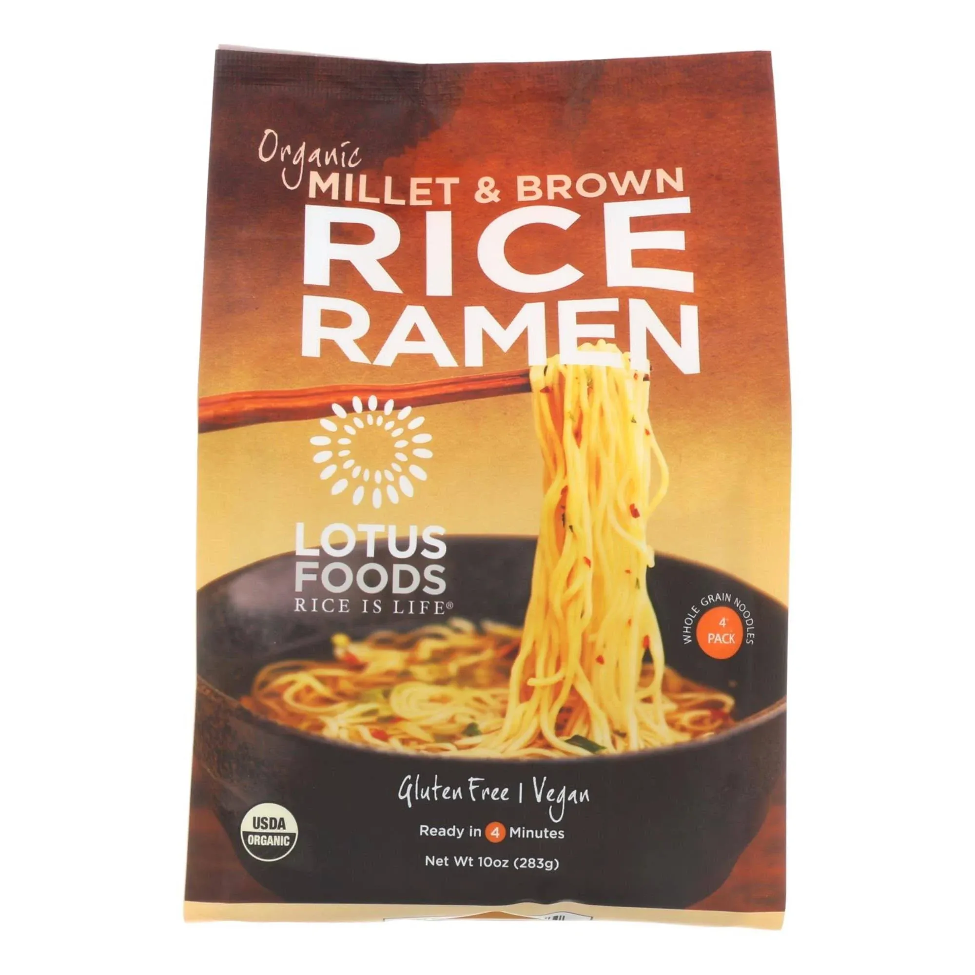 Lotus Foods Rice Ramen, Organic, Millet & Brown - 10 oz