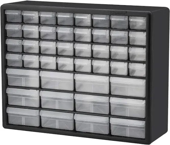 Akro-Mils 10144 44-Drawer Plastic Drawer Storage Cabinet for Garage Black 