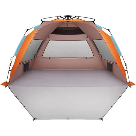 Oileus XX-Large Beach Tent Sun Shelter for 5-6 Person Portable Sun Shade Inst...