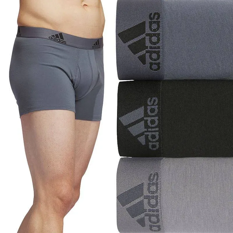 Adidas Men&#039;s Performance Stretch Cotton Trunk Sz Med 32-34 Underwear 3-Pack NIB