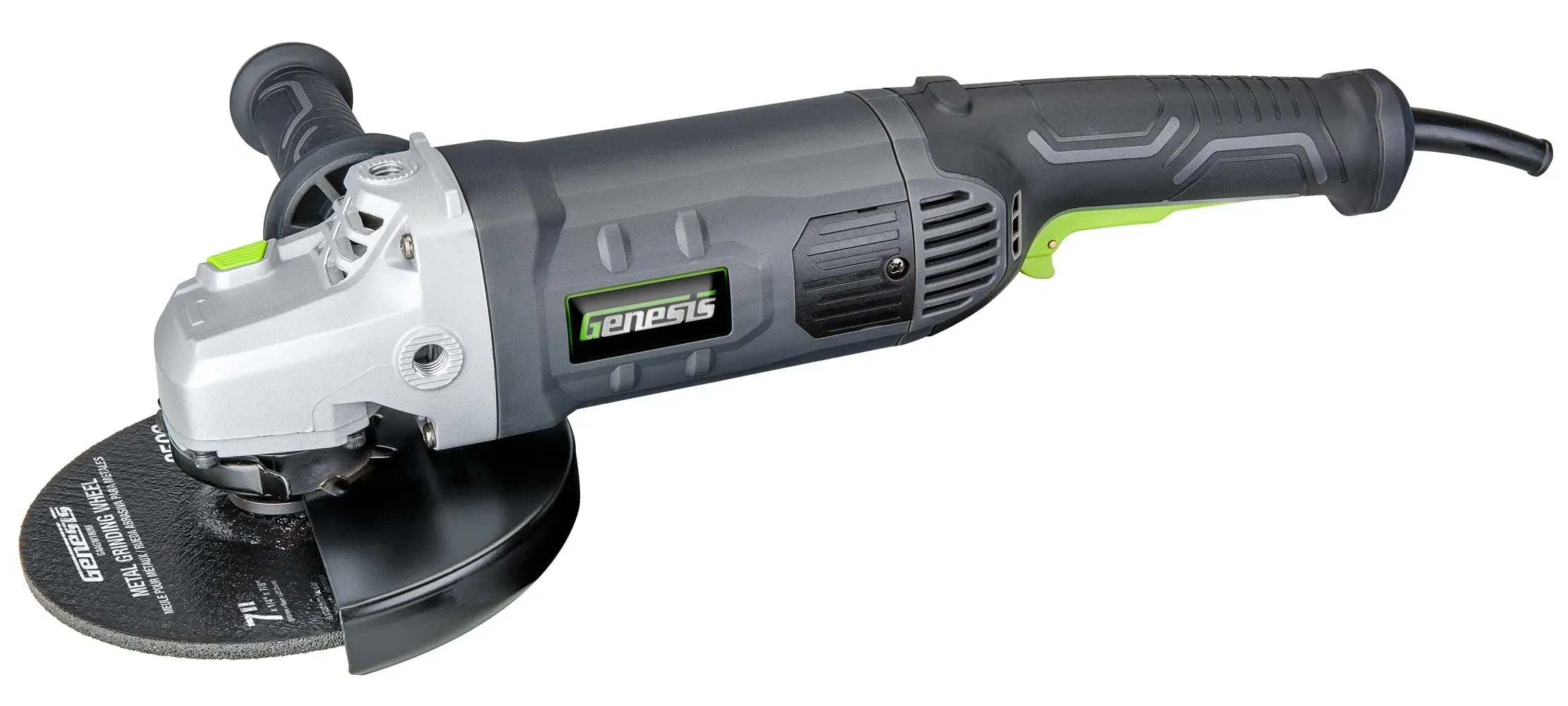 Genesis 7 in. 15 Amp Angle Grinder with 3-Position Side Handle & Wheel Guard GAG1570