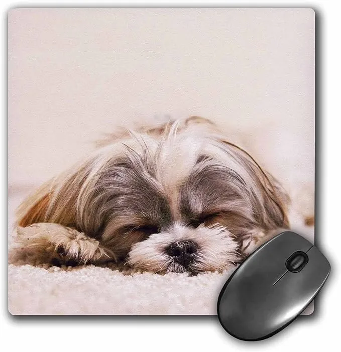 3D Rose "Shih Tzu. Sleeping. Best Friend." Matte Finish Mouse Pad - 8 x 8" - mp_220715_1