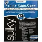 Sulky Sticky Fabric Solvy Printable Sheets 12ct 8-1/2in x 11in ,457-02 White