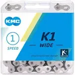 KMC K1 Wide Silver/Black Chain