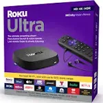 Roku Ultra | Streaming Device 4K/HDR/Dolby Vision, Roku Voice Remote with Headphone Jack, Premium HDMI Cable