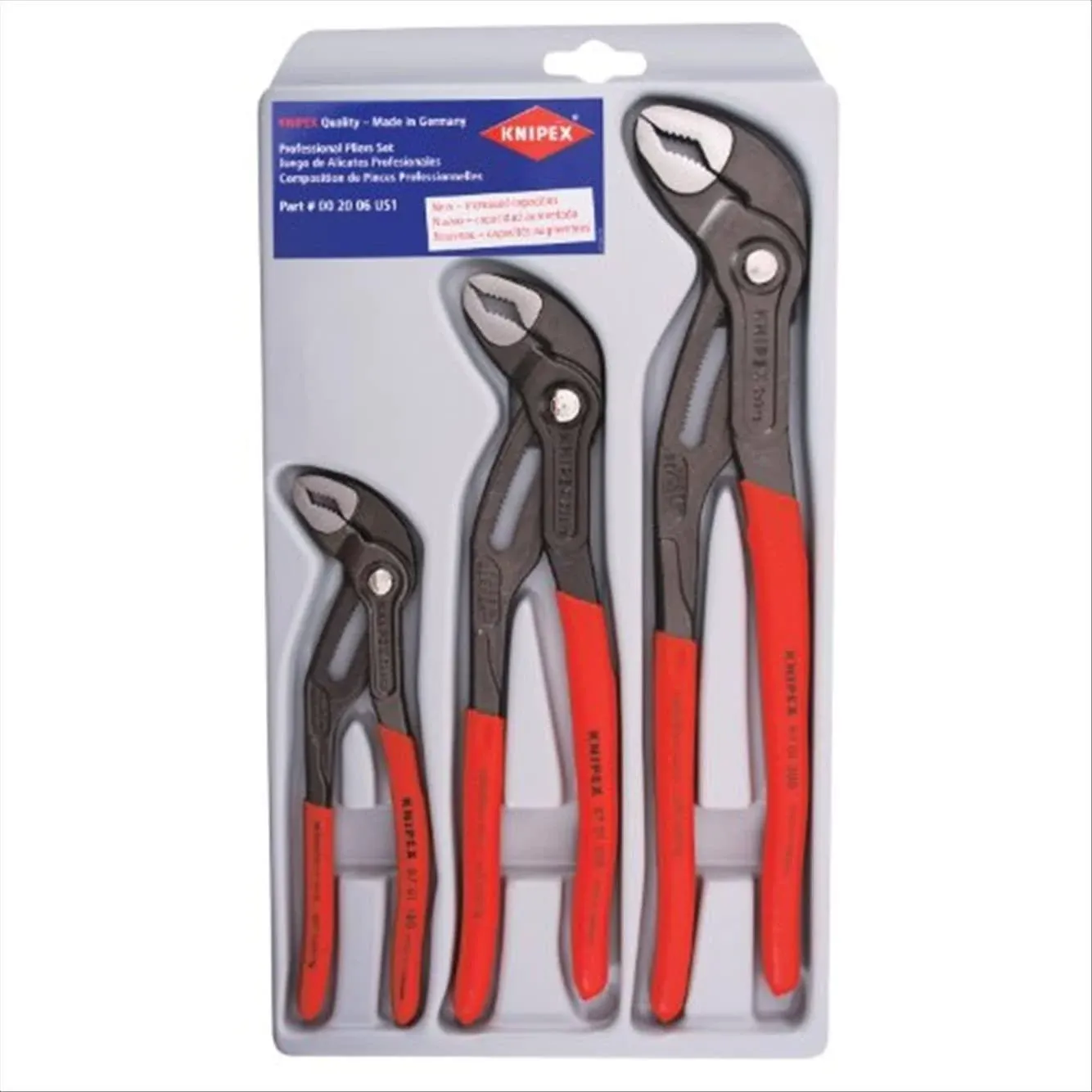 KNIPEX Tools - 3 Piece Pliers Set (7, 10, &amp; 12) (002006US1)