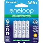 Panasonic Bk-4mcca4ba Eneloop Batteries, AAA, 4-Pack,