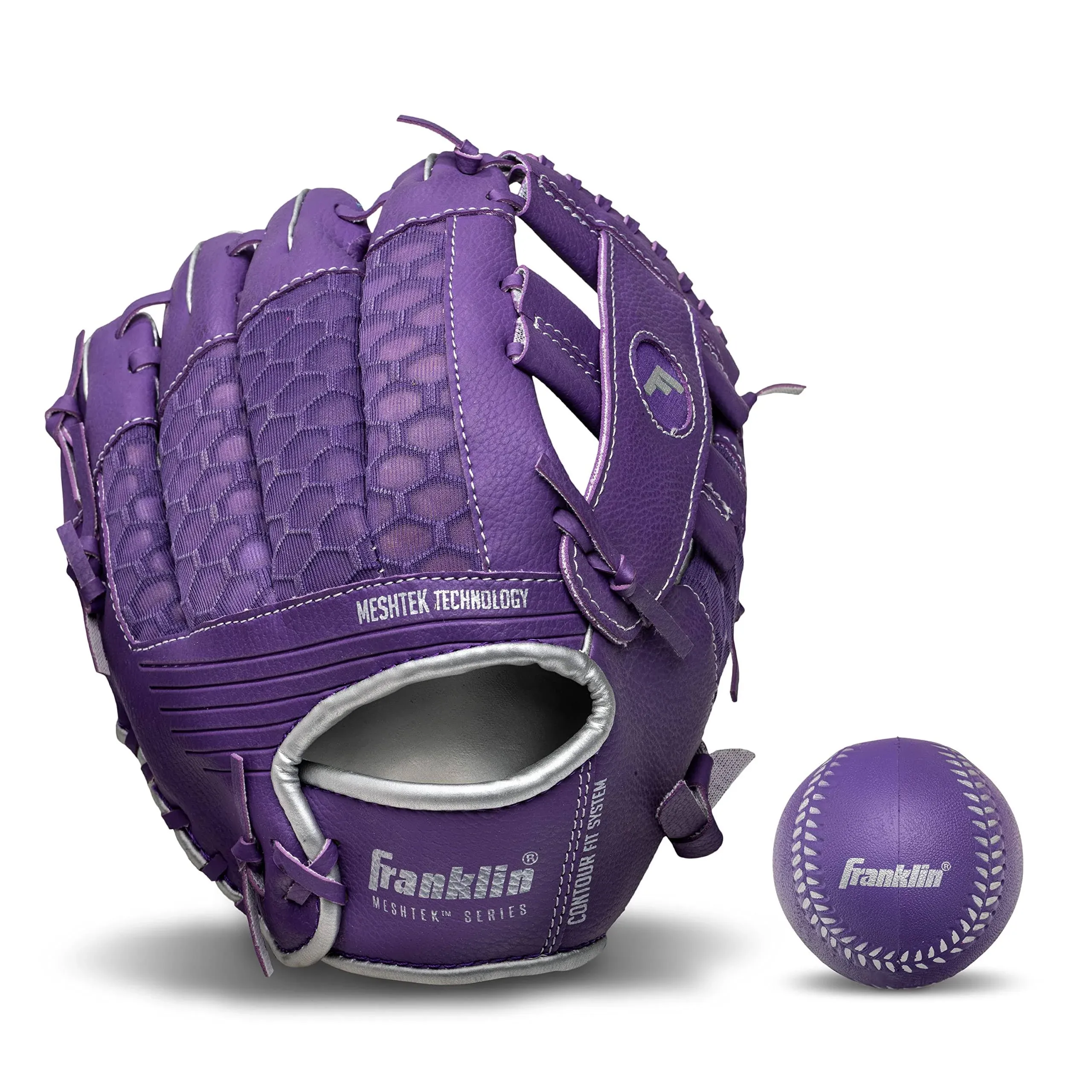 FRANKLIN YOUTH MESHTEK 9.5-INCH TEE BALL GLOVE AND BALL SET