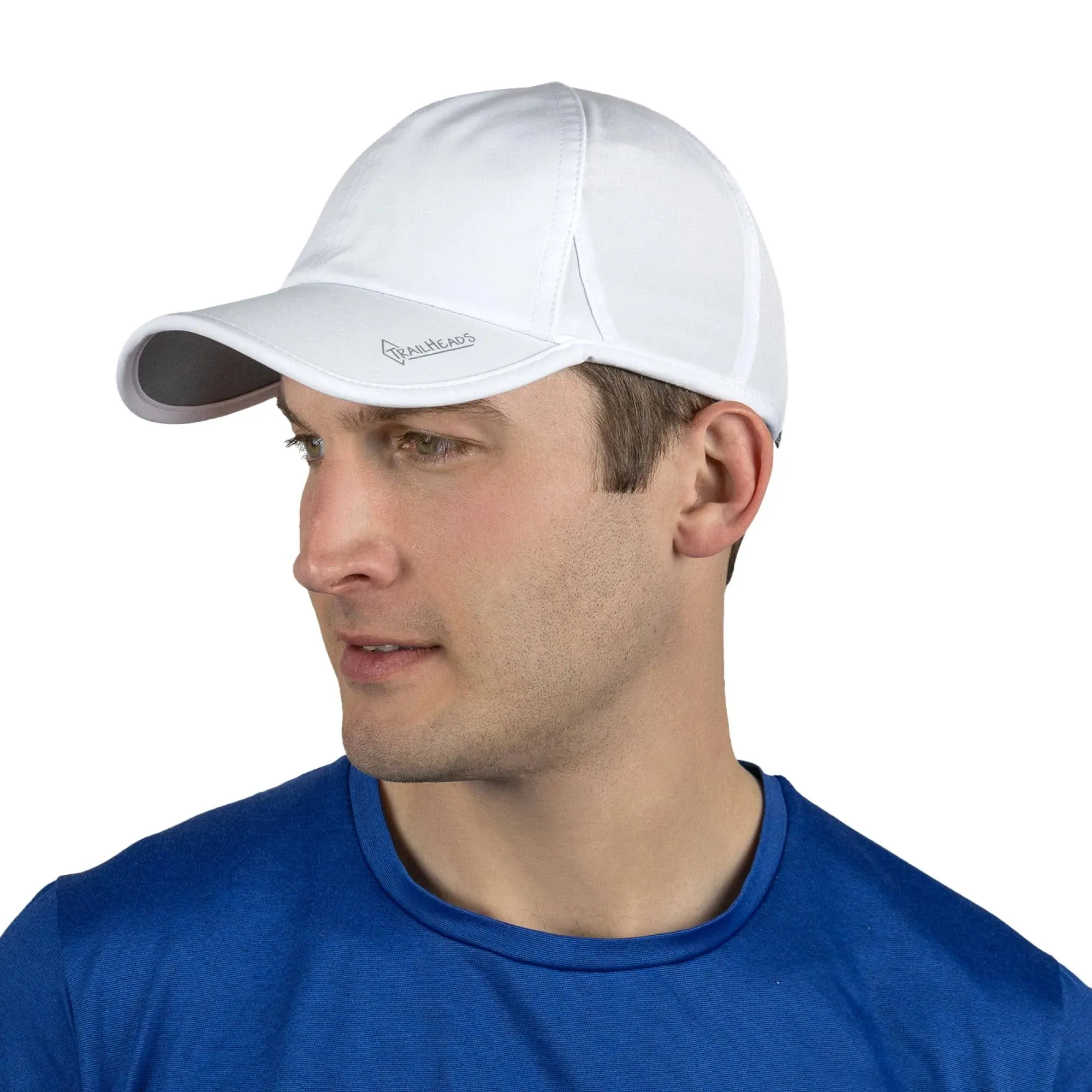 TrailHeads Men's UV Protection Running Hat - White