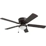 Harbor Breeze Armitage Led Indoor Flush Mount 5-blade Ceiling Fan With Light, Brushed Nickel