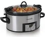 Crock-Pot 6 Quart Cook & Carry Programmable Slow Cooker with Digital Timer, Stainless Steel (SCCPVL610-S-A)