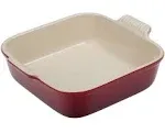 Le Creuset Red 9&#034; Square Baker Baking Dish - Stoneware