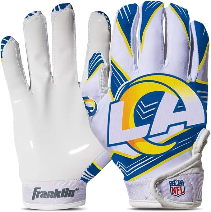 Franklin Sports Youth NFL Football Receiver Gloves - Kids Football Gloves Pair - NFL Team Logos and Silicone Palm - All Youth Sizes - Great Game Gear + Football Costume Accessory